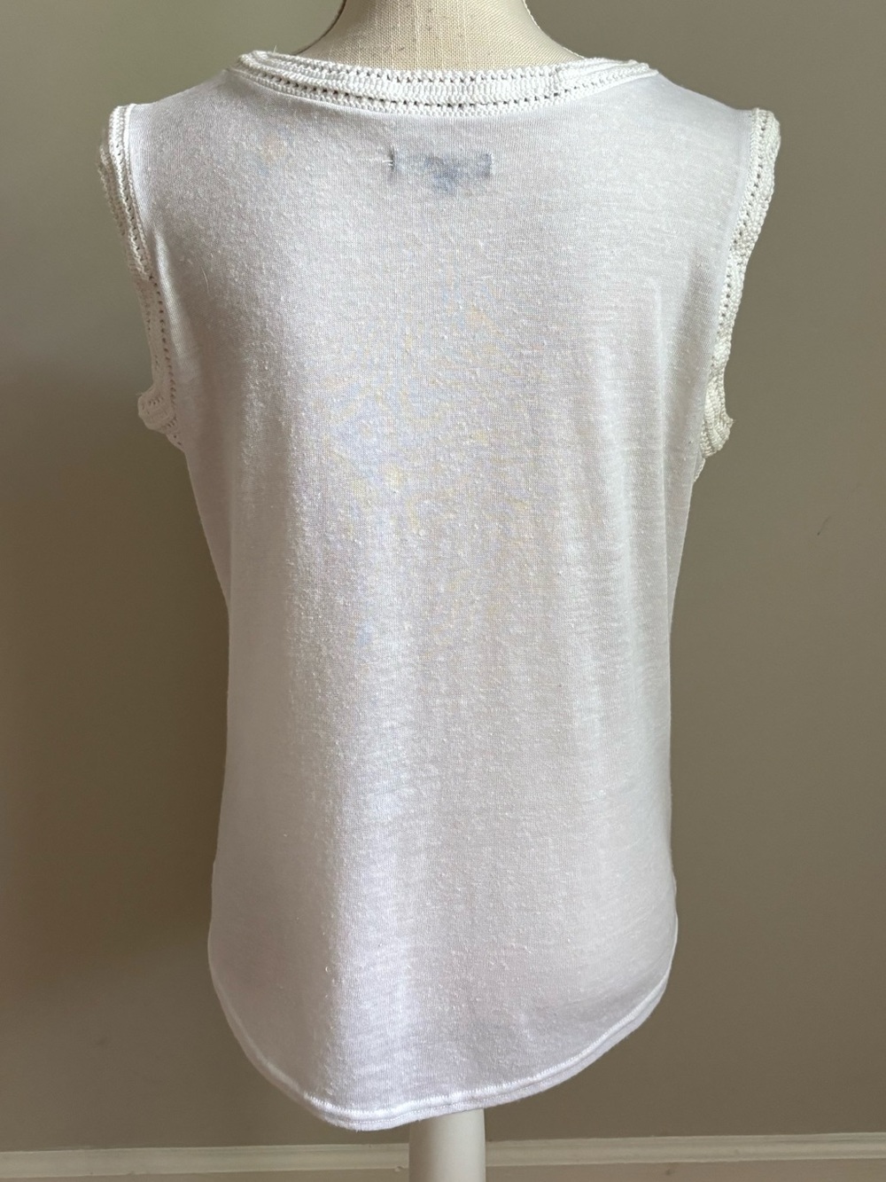 White Polka Dot Sleeveless Tank Top Gold & Silver Dot Accents - Picture 5 of 8